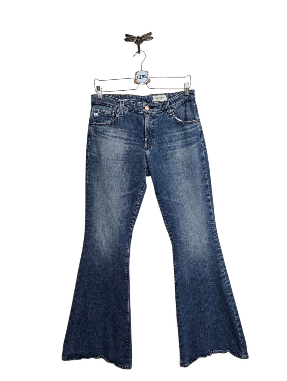 AG Angeline Mid Rise Flare Jeans Medium Wash Size 30